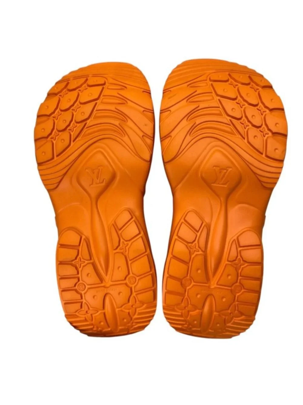Louis Vuitton Pool 55 Line Sandals Monogram Embossed Rubber Orange
